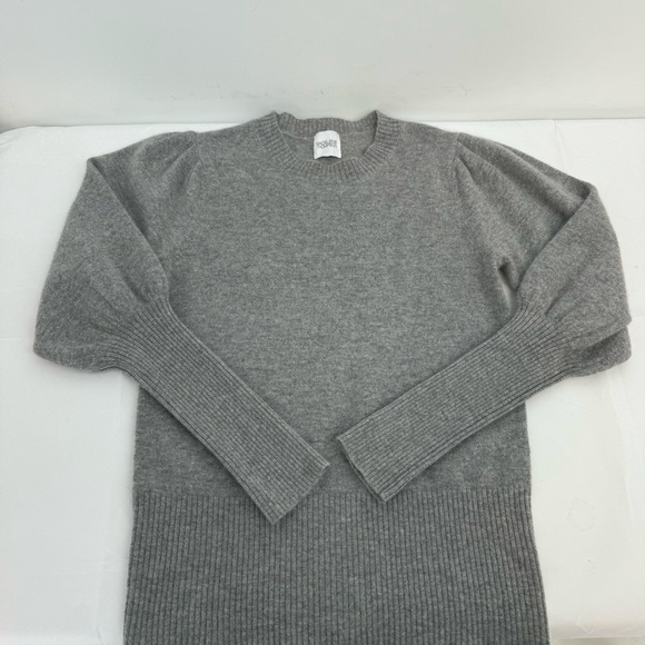 Madeleine Thompson Women's Puff Sleeves Crew Neck Cashmere Sweater Size S Gray - Picture 5 of 10